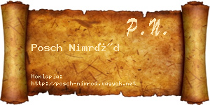 Posch Nimród névjegykártya